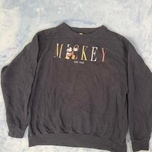Vintage Disney Mickey‎ Mouse black crewneck sweatshirt Size L